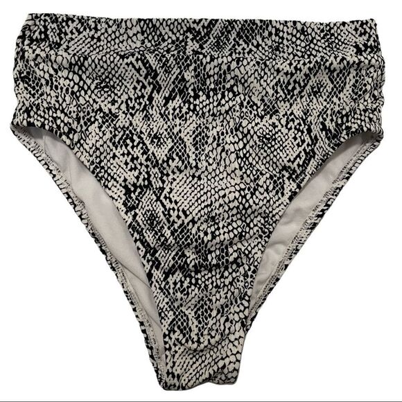 Xhilaration Ribbed High Waisted‎ Cheeky Snakeskin Bikini Bottom - Picture 1 of 6